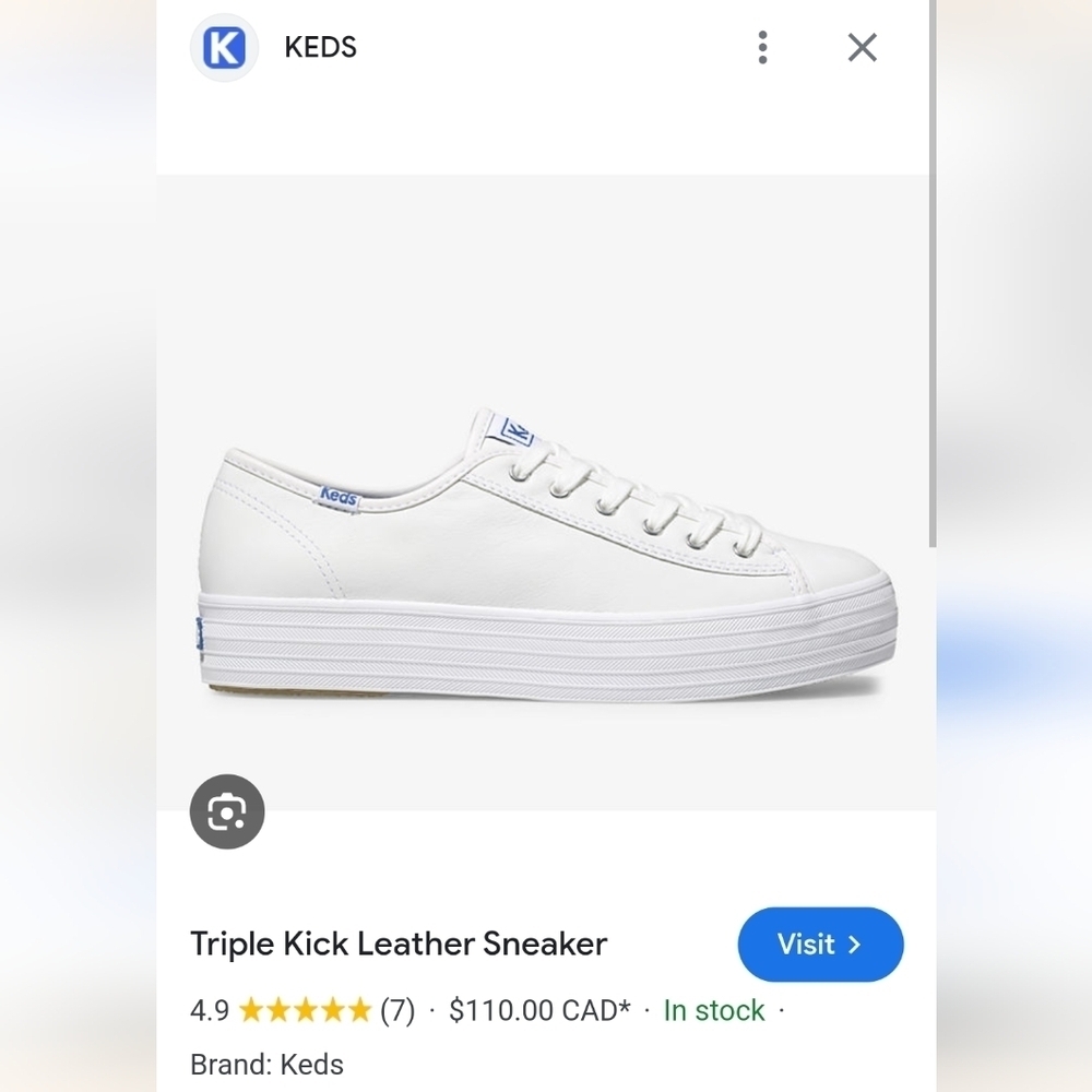 Keds Triple Kick Leather Lace Up platform sneaker white, woman's size 6